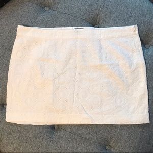 GAP White Cotton Shell Patterned Skirt